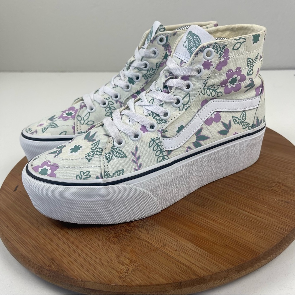 Vans Sk8 Hi Tapered Floral Platform Sneakers - Picture 3 of 10